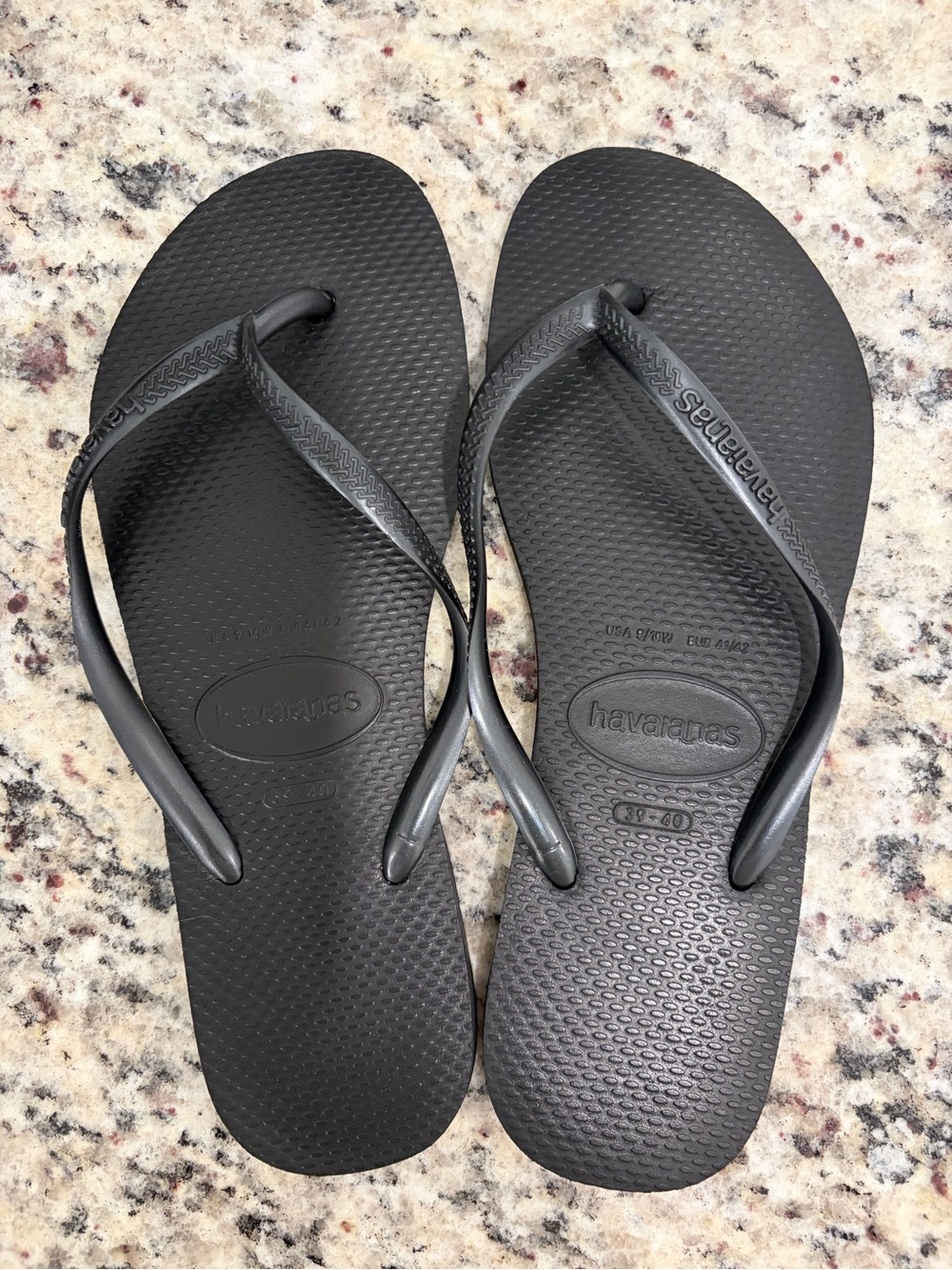 Havaianas Black Slim Strap Flip Flops